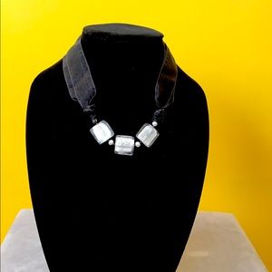 Glass/ribbon choker/necklace